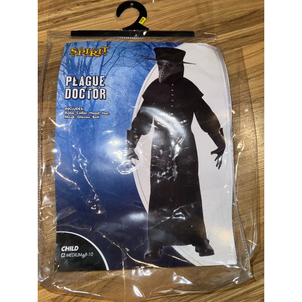 Plague Doctor Spirit Halloween Costume Child‎ Youth Medium 8/10 M New